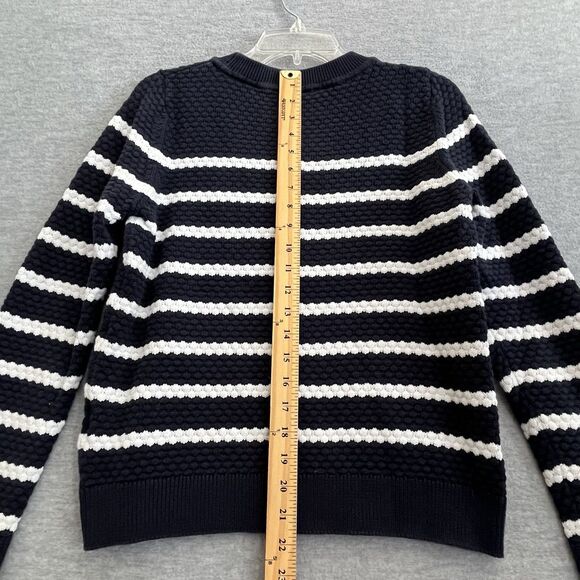 Esprit Preppy Striped Sweater Womens L Nautical Bobble Textured Crew Pullover - Picture 9 of 10